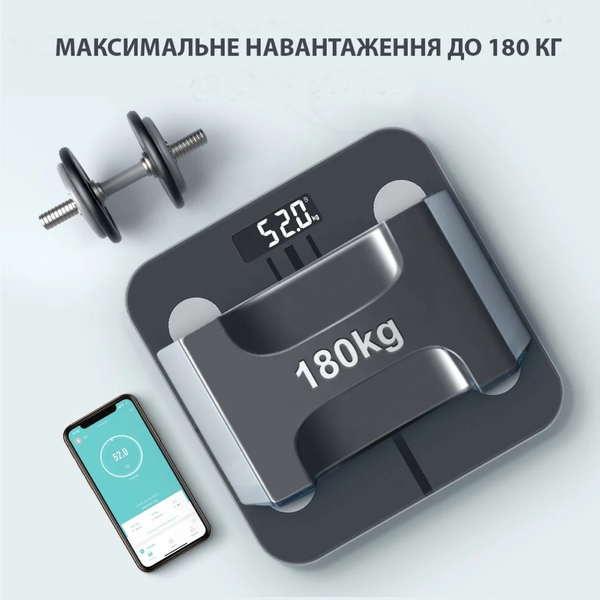 Умные весы Welland Smart Fitness Graphite с анализатором состава тела f00055 фото